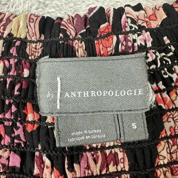 Anthropologie Size S Womens Black Pull On Paisley Print Myla Tiered Mini Skirt - Picture 3 of 8